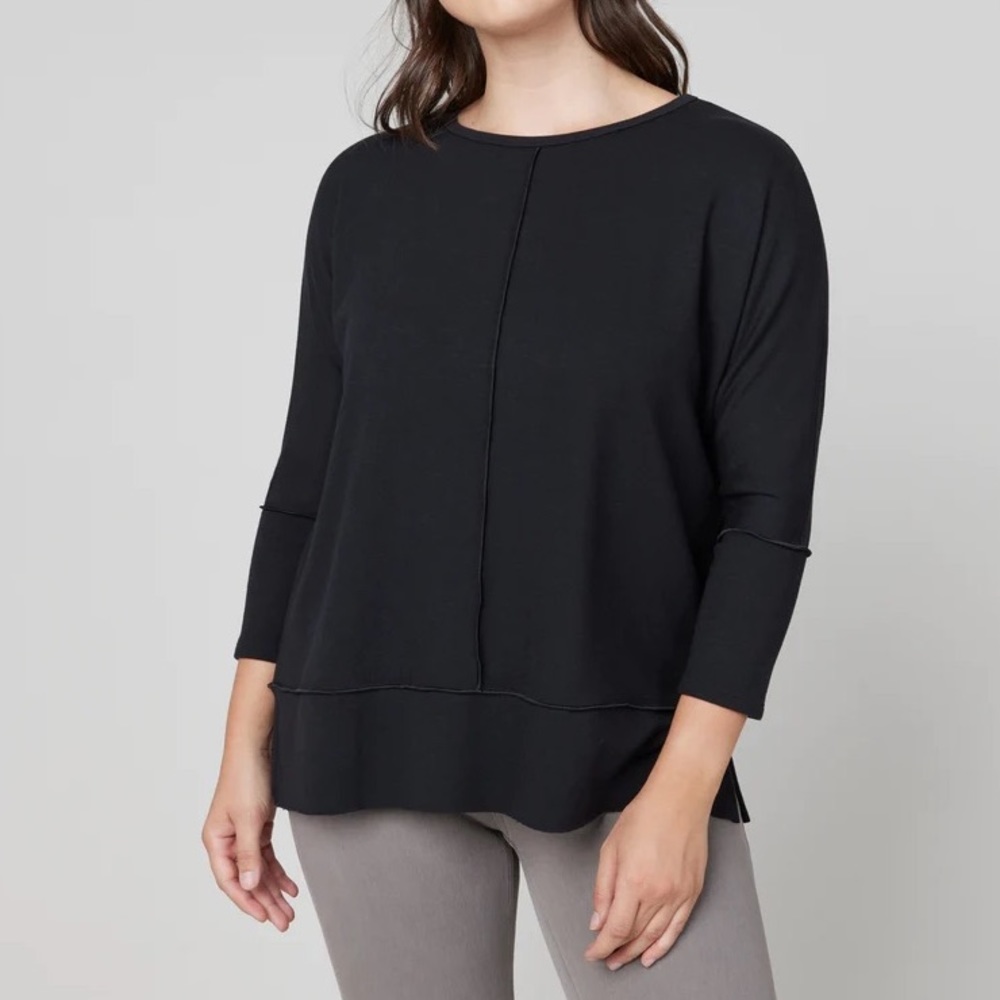 SPANX Perfect Length Top, Dolman 3/4 Sleeve Black Size 1X
